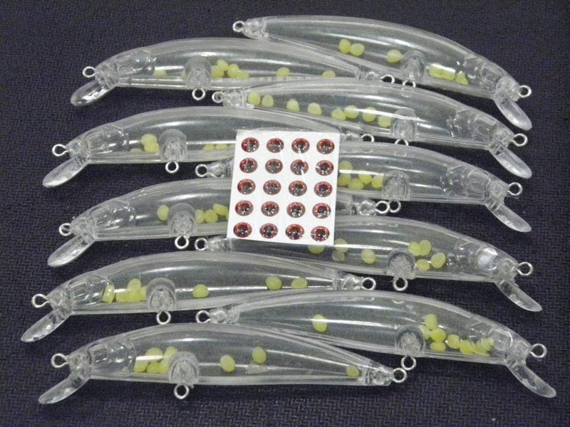 wLure 10 Blank Unpainted Minnow Jerkbait Slow Floating Tight Wobble Fishing Lures with Free Eyes UPM641 - Image 2
